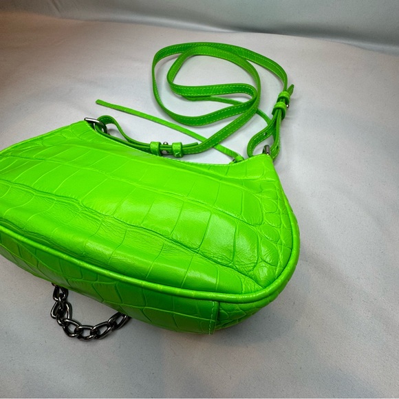 Rare! Balenciaga Le Cagole Giant Studs Shoulder Bag Croc Embossed Leather Mini - Picture 5 of 8